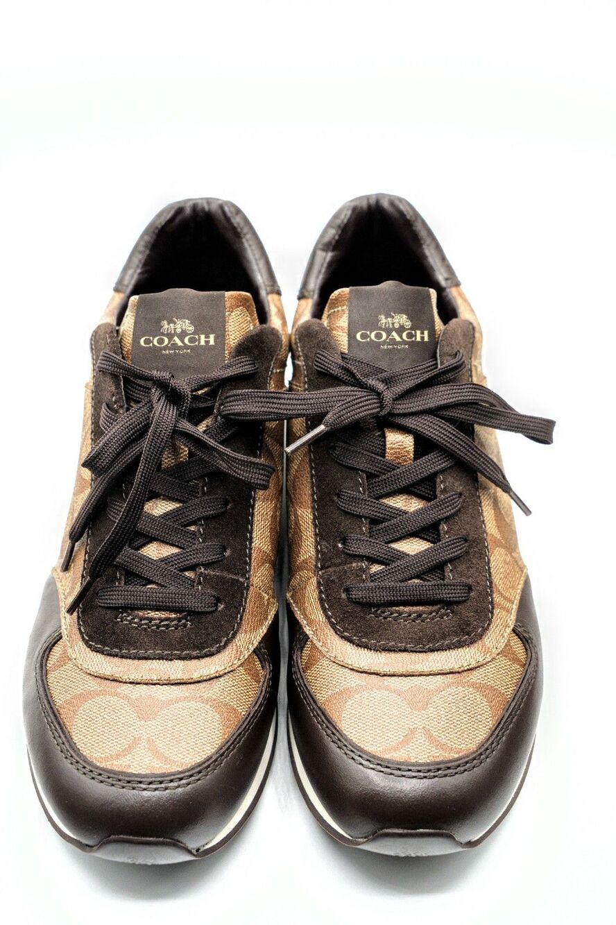 NWT Coach Rebecca Signature Sneakers Khaki Chestnut Sneakers Women's US 9